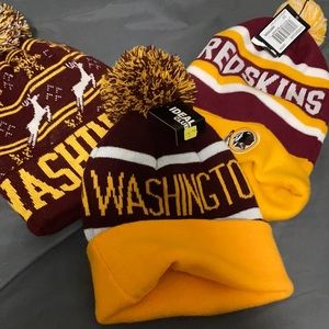COPY - REDSKINS POM BEANIES